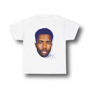 Frank Ocean Singer Blue Tshirt Y2K Hip Hop R&B Streetwear White Shirt